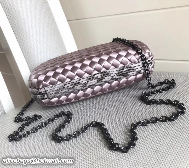 Luxury Bottega Veneta Intrecciato Chain Knot Clutch Bag B402922 Lilac 2019