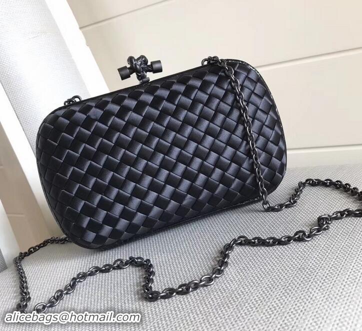 Luxury Bottega Veneta Intrecciato Chain Knot Clutch Bag B402922 Black 2019