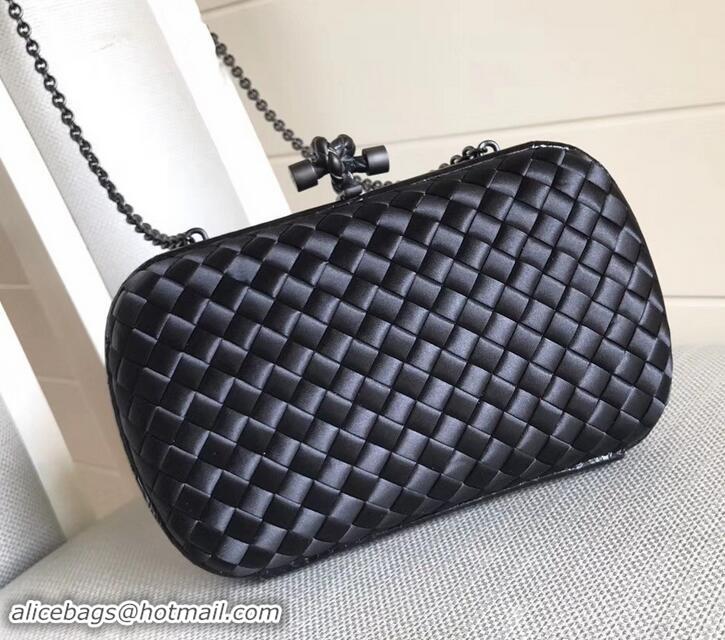 Luxury Bottega Veneta Intrecciato Chain Knot Clutch Bag B402922 Black 2019