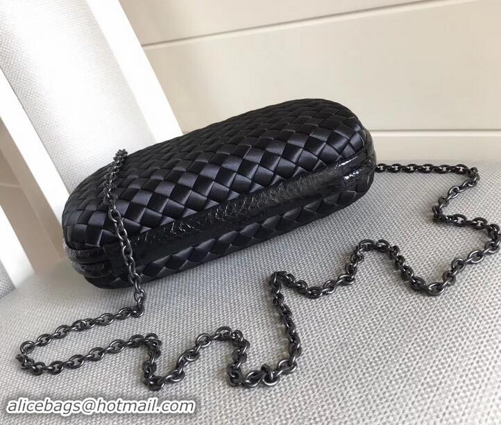 Luxury Bottega Veneta Intrecciato Chain Knot Clutch Bag B402922 Black 2019