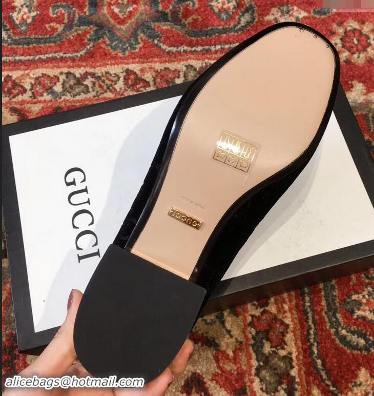 Buy Classic Gucci Horsebit GG Velvet Loafers/Pumps with Crystals 522698 Black