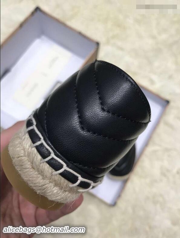 Fashion Luxury Gucci Leather Espadrilles With Double G 551890 Black 2019