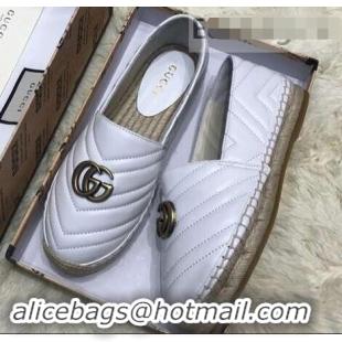 Shop Cheap Gucci Leather Espadrilles With Double G 551890 White 2019