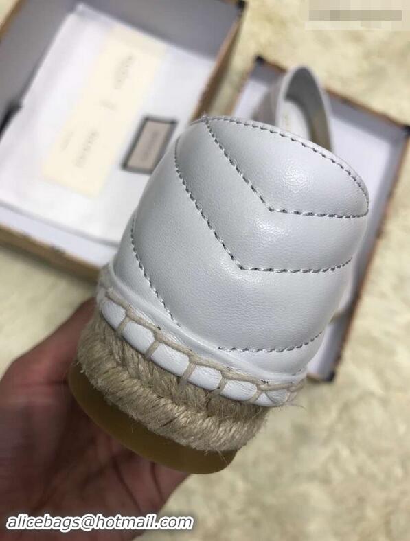 Shop Cheap Gucci Leather Espadrilles With Double G 551890 White 2019