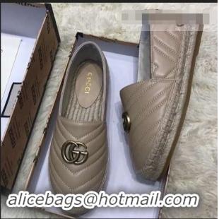 Generous Gucci Leather Espadrilles With Double G 551890 Nude 2019