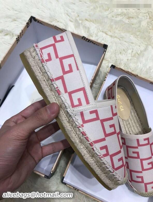 Leisure Gucci Canvas G Logo Espadrilles 12409 Creamy/Red 2019