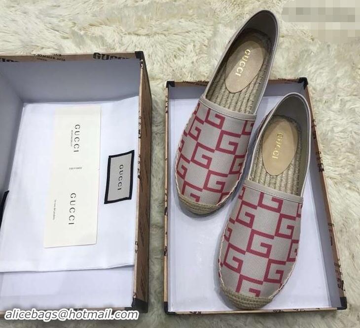 Leisure Gucci Canvas G Logo Espadrilles 12409 Creamy/Red 2019