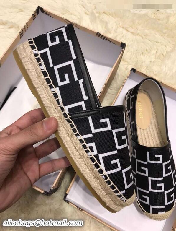 Sumptuous Gucci Canvas G Logo Espadrilles 12409 Black 2019