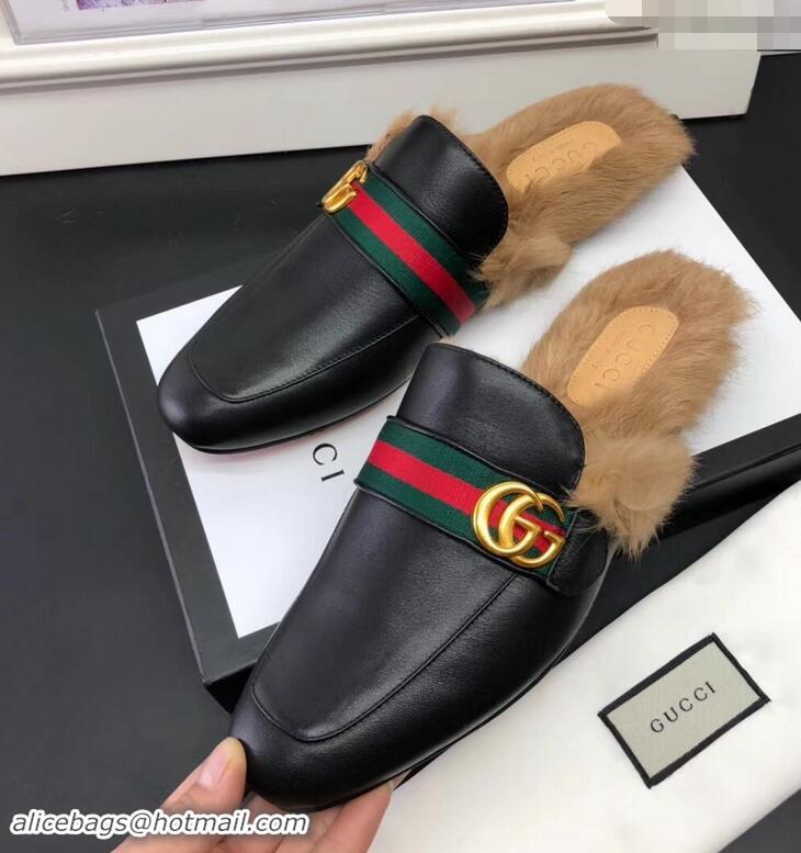 Reproduction Gucci men's Princetown leather slipper with double g 469950