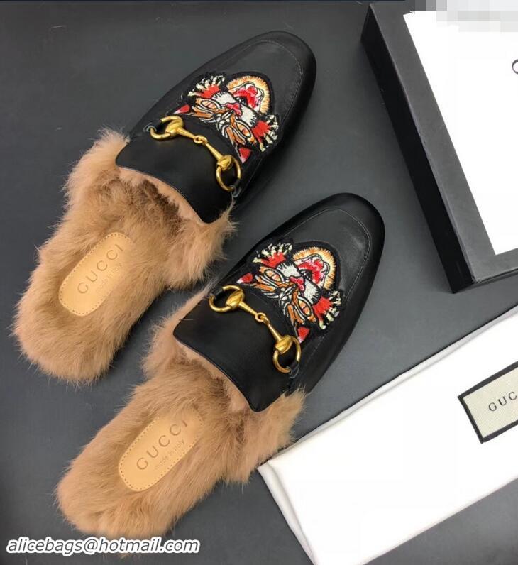 Market Sells Gucci men's Princetown slipper with Angry Cat appliqué 478285