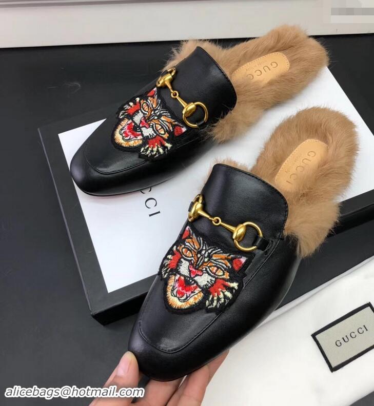 Market Sells Gucci men's Princetown slipper with Angry Cat appliqué 478285