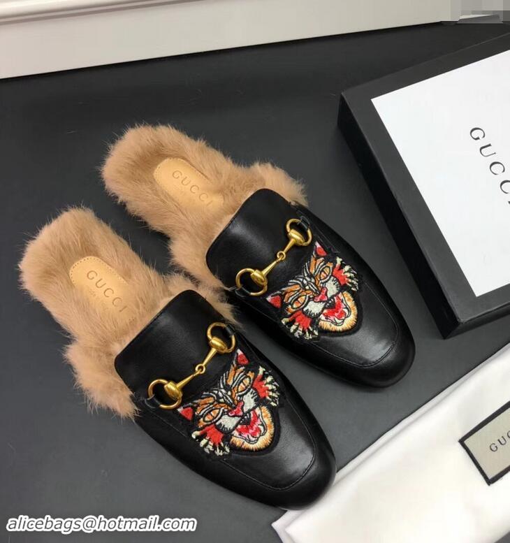 Market Sells Gucci men's Princetown slipper with Angry Cat appliqué 478285