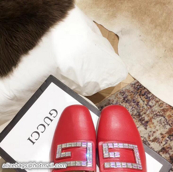 Market Sells Gucci Crystal G Slipper G21809 Red 2019