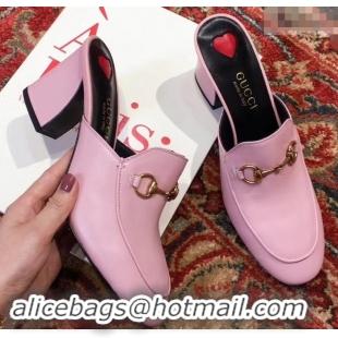 Unique Gucci Princetown Horsebit Leather Slipper Mules 921820 Pink ​2019