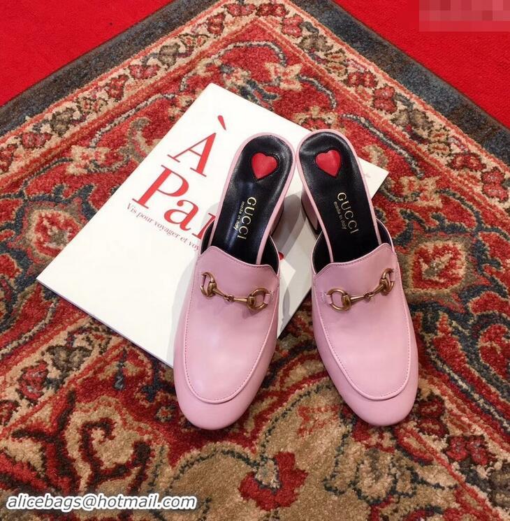 Unique Gucci Princetown Horsebit Leather Slipper Mules 921820 Pink ​2019