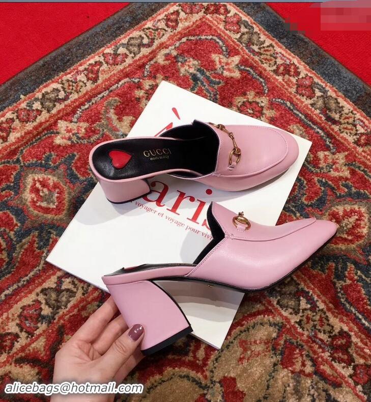 Unique Gucci Princetown Horsebit Leather Slipper Mules 921820 Pink ​2019