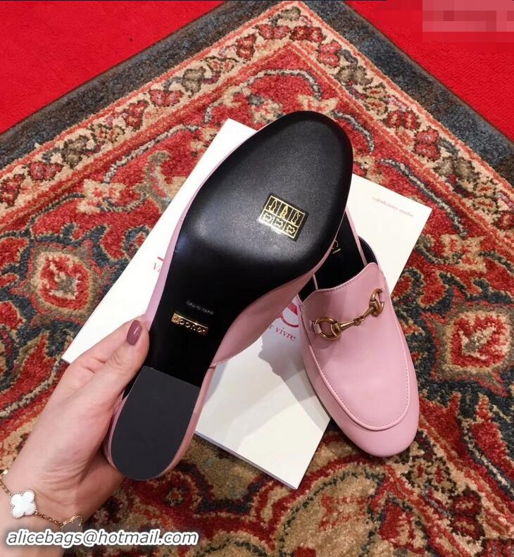 Unique Gucci Princetown Horsebit Leather Slipper Mules 921820 Pink ​2019