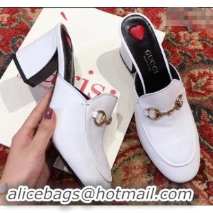 Popular Gucci Princetown Horsebit Leather Slipper Mules 921820 White ​2019