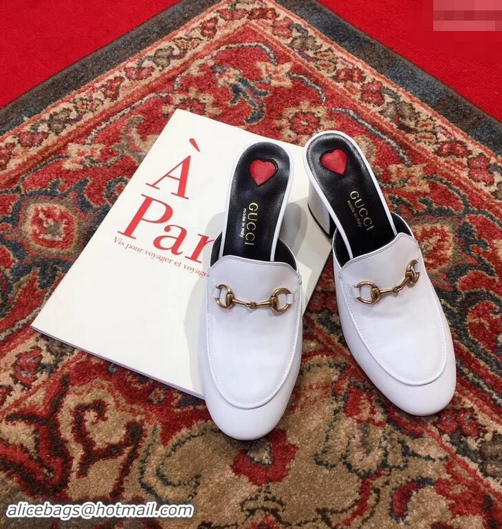 Popular Gucci Princetown Horsebit Leather Slipper Mules 921820 White ​2019