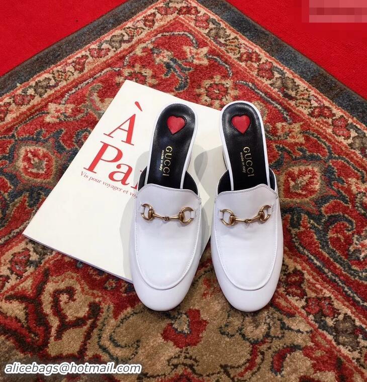 Popular Gucci Princetown Horsebit Leather Slipper Mules 921820 White ​2019