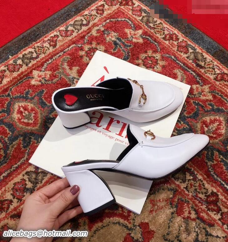 Popular Gucci Princetown Horsebit Leather Slipper Mules 921820 White ​2019