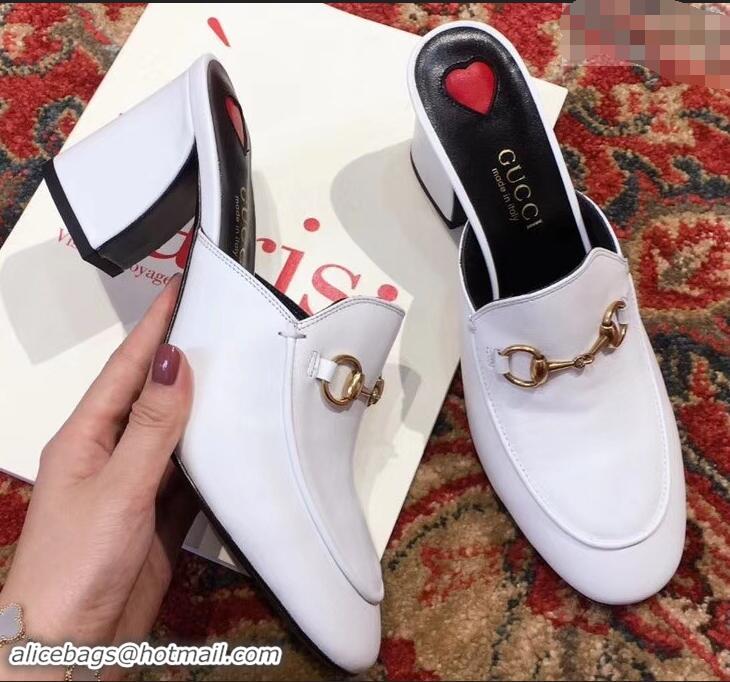 Popular Gucci Princetown Horsebit Leather Slipper Mules 921820 White ​2019