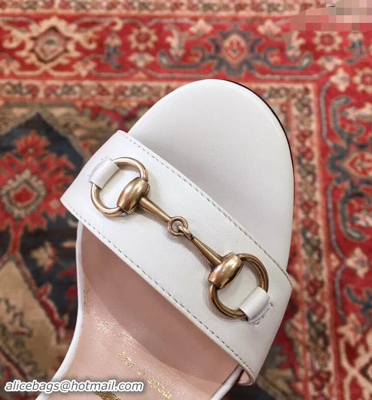 Good Taste Gucci Snake Heel 9cm Horsebit Leather Sandals 921822 White ​2019