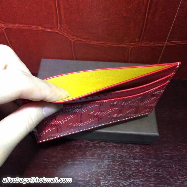 Grade Quality Goyard Card Holder 020090 Red