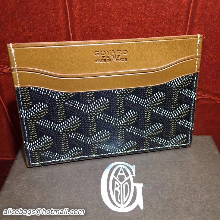 Classic Hot Sell Goyard Card Holder 020090 Black And Tan