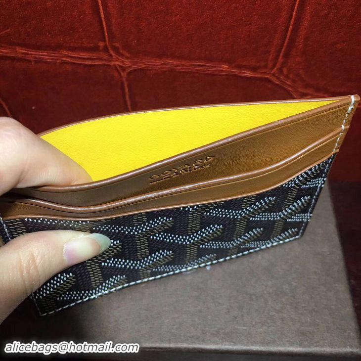 Classic Hot Sell Goyard Card Holder 020090 Black And Tan