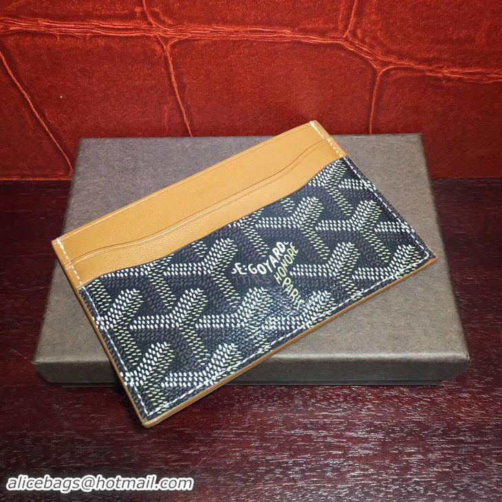 Classic Hot Sell Goyard Card Holder 020090 Black And Tan