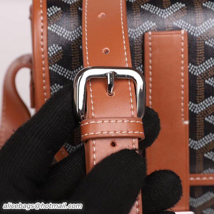 Discount 2014 Goyard Messenger Shoulder Bag GM 8966 Black And Tan