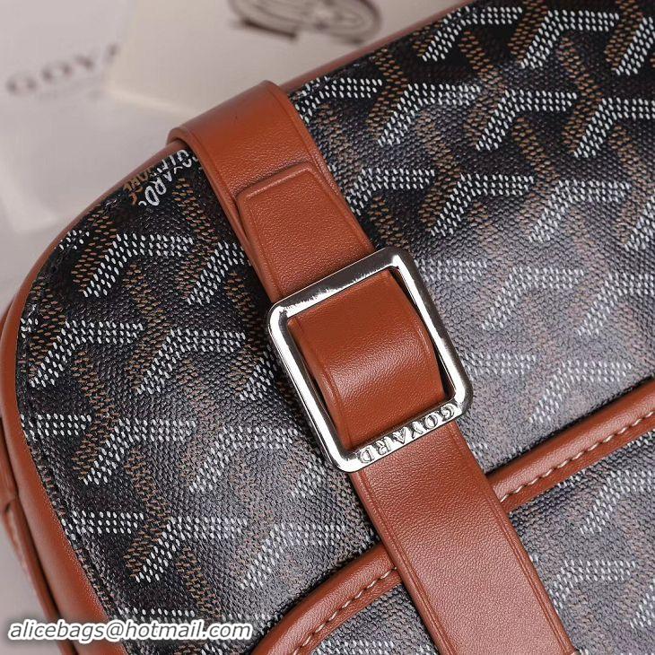 Discount 2014 Goyard Messenger Shoulder Bag GM 8966 Black And Tan