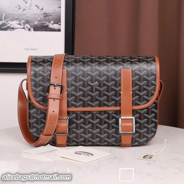 Discount 2014 Goyard Messenger Shoulder Bag GM 8966 Black And Tan