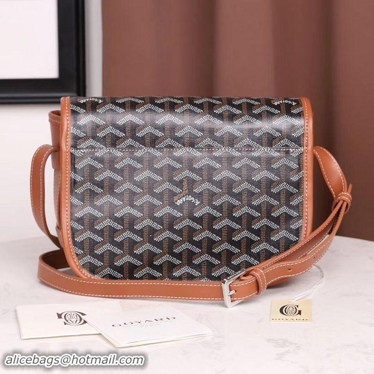 Classic Cheap Goyard Messenger Shoulder Bag PM 8966 Black And Tan