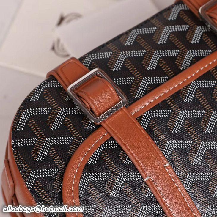 Classic Cheap Goyard Messenger Shoulder Bag PM 8966 Black And Tan