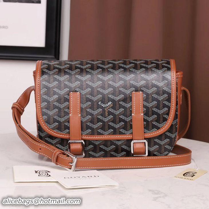 Classic Cheap Goyard Messenger Shoulder Bag PM 8966 Black And Tan