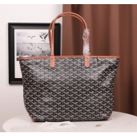 Best Cheap Goyard Artois Zipper Tote Bag 00319 Black And Tan