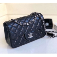 Best Product Chanel Pearl Caviar Calfskin Small Classic Flap Bag A1116 Black 