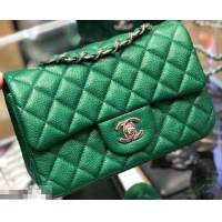 Stylish Chanel Pearl Caviar Calfskin Small Classic Flap Bag A1116 Green