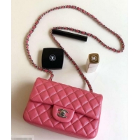 Luxury Chanel Pearl Caviar Calfskin Small Classic Flap Bag A1116 Dark Pink