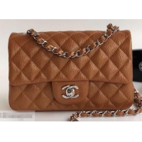 Best Price Chanel Pearl Caviar Calfskin Small Classic Flap Bag A1116 Caramel/Silver