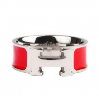 Durable Cheap Hermes Enamel Clic H Rings HR1256 Red Silver