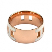 Noble Useful Hermes Enamel H Rings HR1257 White Gold