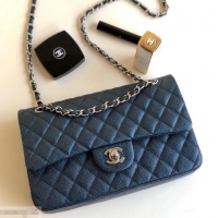 Purchase Chanel Pearl Caviar Calfskin Medium Classic Flap Bag A1112 Blue