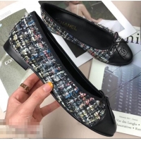 Best Price Chanel Tweed Classic Bow Ballerinas Flats G40301 Multicolor/Black