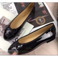 Good Quality Chanel Leather Classic Bow Ballerinas Flats G40316 Patent Black