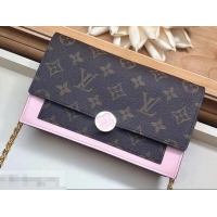 Best Grade Louis Vuitton Monogram Canvas Flore Chain Wallet M67405 Magnolia 2019