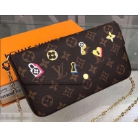 Sumptuous Louis Vuitton Love Lock Monogram Canvas Pochette Felicie Bag M63999 2019 