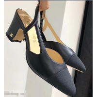 Hot Sale Chanel Heel 6.5cm Slingbacks G31318 Black/Grosgrain 2019